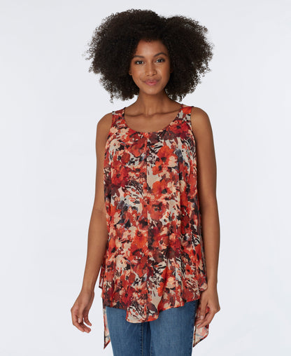 Duster Sleeveless Layered Top With Lining