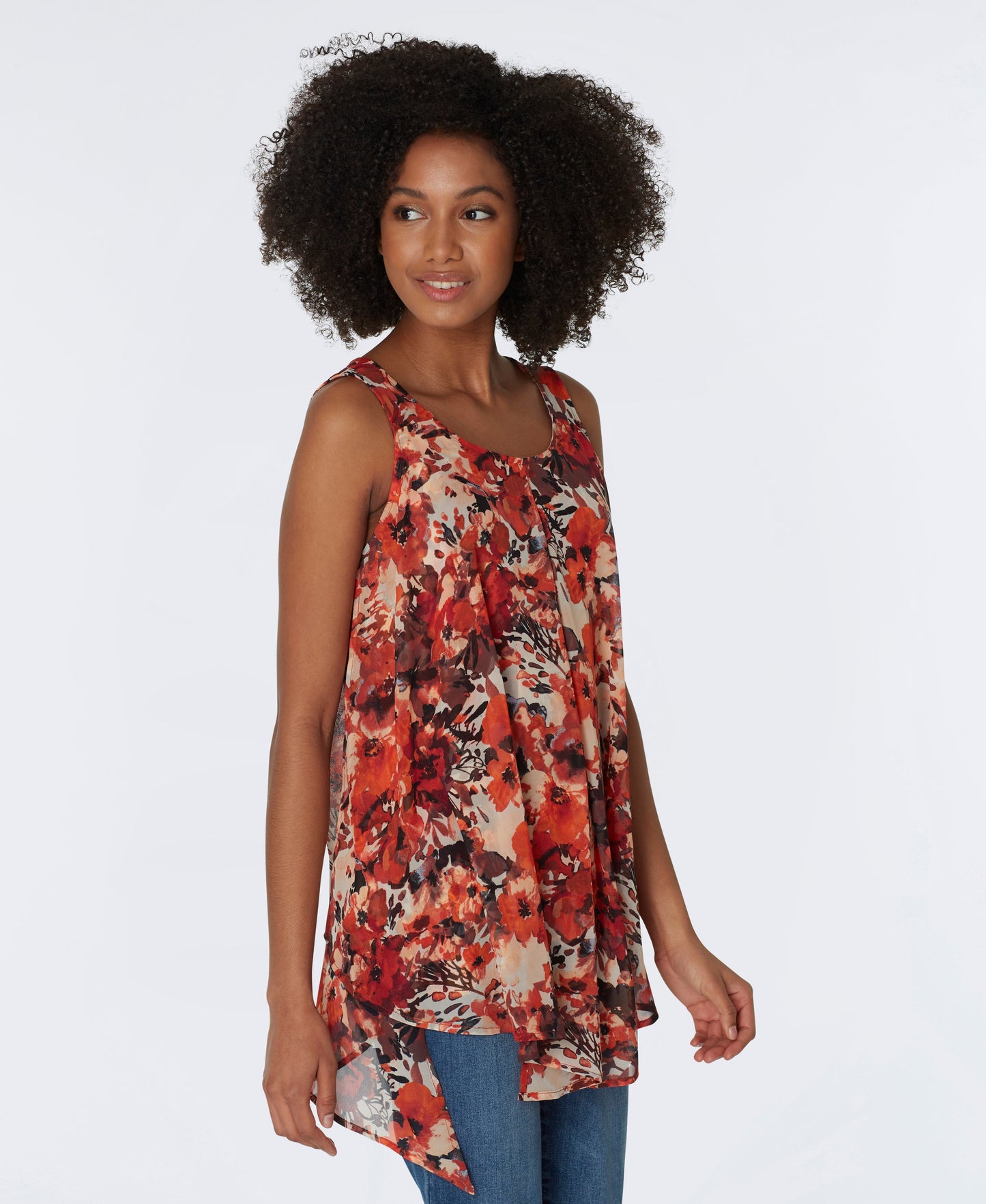 Duster Sleeveless Layered Top With Lining