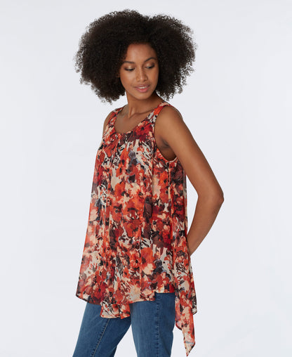 Duster Sleeveless Layered Top With Lining